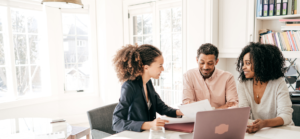 Attorney meets with new clients